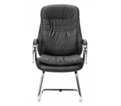 Кресло Бюрократ T-9950AV черный кожа/кожзам полозья металл хром