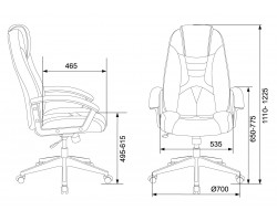 Кресло игровое Zombie Viking-8 черный/синий эко.кожа крестовина пластик-foto6