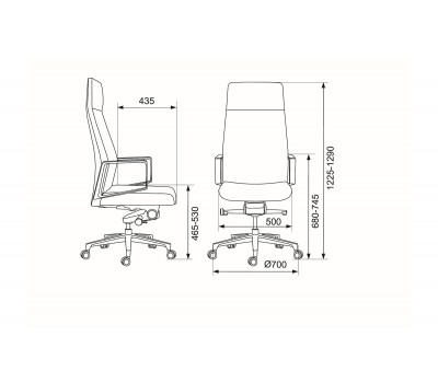 Кресло руководителя Бюрократ _JONS серый крестовина алюминий
