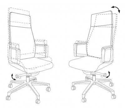 Кресло руководителя Бюрократ _JONS серый крестовина алюминий