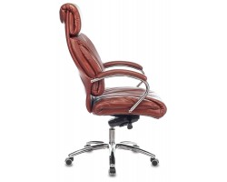 Кресло руководителя Бюрократ T-9904NSL светло-коричневый Leather Eichel кожа с подголов. крестовина металл хром-foto3