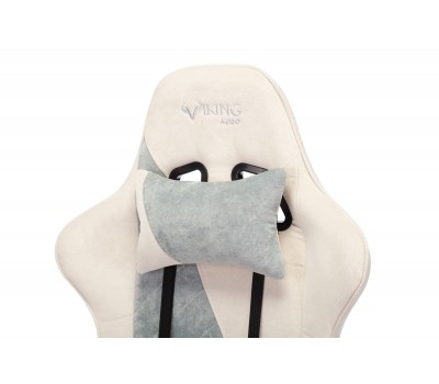 Кресло игровое Zombie VIKING X Fabric белый/серо-голубой с подголов. крестовина пластик