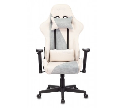 Кресло игровое Zombie VIKING X Fabric белый/серо-голубой с подголов. крестовина пластик