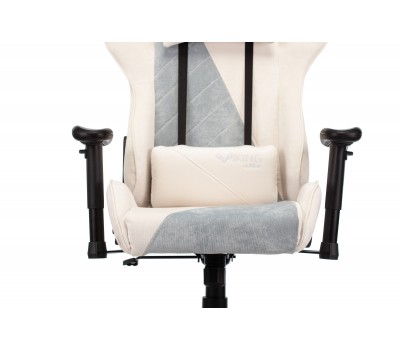 Кресло игровое Zombie VIKING X Fabric белый/серо-голубой с подголов. крестовина пластик