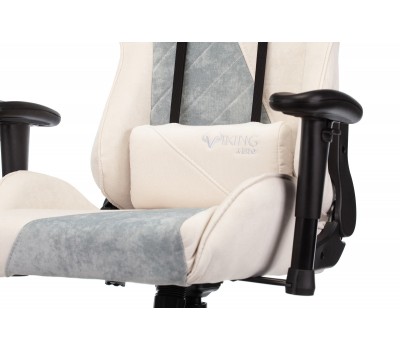 Кресло игровое Zombie VIKING X Fabric белый/серо-голубой с подголов. крестовина пластик