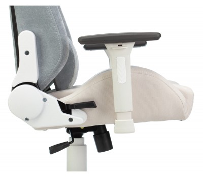 Кресло игровое Zombie EPIC PRO Fabric белый/серо-голубой с подголов. крестовина пластик пластик белый