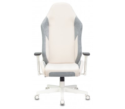 Кресло игровое Zombie EPIC PRO Fabric белый/серо-голубой с подголов. крестовина пластик пластик белый
