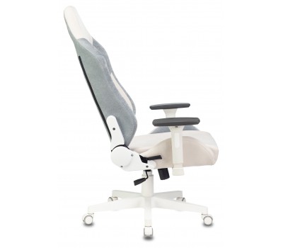 Кресло игровое Zombie EPIC PRO Fabric белый/серо-голубой с подголов. крестовина пластик пластик белый