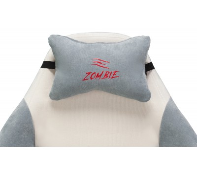 Кресло игровое Zombie EPIC PRO Fabric белый/серо-голубой с подголов. крестовина пластик пластик белый