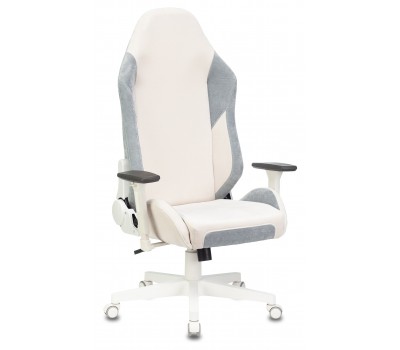 Кресло игровое Zombie EPIC PRO Fabric белый/серо-голубой с подголов. крестовина пластик пластик белый
