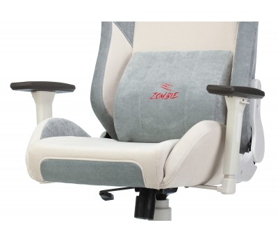 Кресло игровое Zombie EPIC PRO Fabric белый/серо-голубой с подголов. крестовина пластик пластик белый