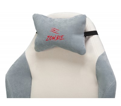 Кресло игровое Zombie EPIC PRO Fabric белый/серо-голубой с подголов. крестовина пластик пластик белый