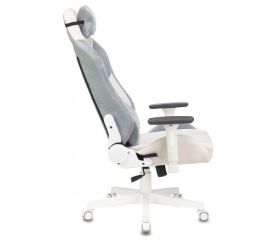 Кресло игровое Zombie EPIC PRO Fabric белый/серо-голубой с подголов. крестовина пластик пластик белый