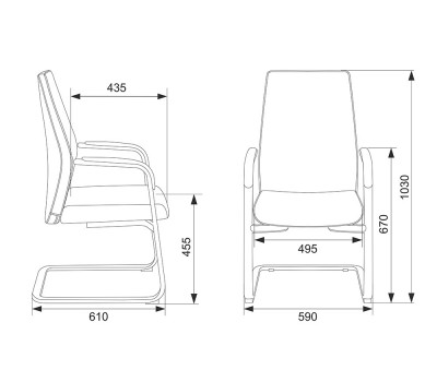 Кресло Бюрократ _JONS-LOW-V черный кожа низк.спин. полозья металл хром