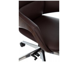 Кресло руководителя Бюрократ _DAO-2 коричневый кожа с подголов. крестовина алюминий-foto7