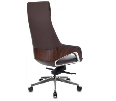 Кресло руководителя Бюрократ _DAO-2 коричневый кожа с подголов. крестовина алюминий