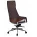 Кресло руководителя Бюрократ _DAO-2 коричневый кожа с подголов. крестовина алюминий
