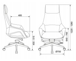 Кресло руководителя Бюрократ _DAO-2 коричневый кожа с подголов. крестовина алюминий-foto9
