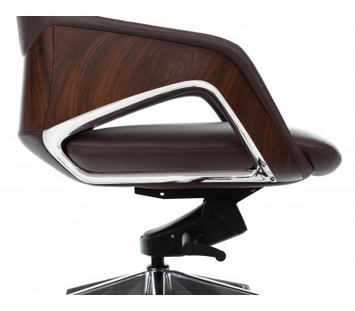 Кресло руководителя Бюрократ _DAO-2 коричневый кожа с подголов. крестовина алюминий