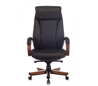 Кресло руководителя Бюрократ T-9924WALNUT черный кожа крестовина металл/дерево