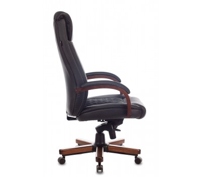 Кресло руководителя Бюрократ T-9924WALNUT черный кожа крестовина металл/дерево