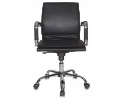 Кресло руководителя Бюрократ Ch-993-Low черный эко.кожа низк.спин. крестовина металл хром-foto2