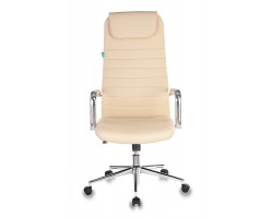 Кресло руководителя Бюрократ KB-9N/ECO бежевый эко.кожа с подголов. крестовина металл хром-foto2