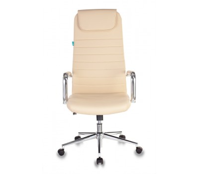 Кресло руководителя Бюрократ KB-9N/ECO бежевый эко.кожа с подголов. крестовина металл хром