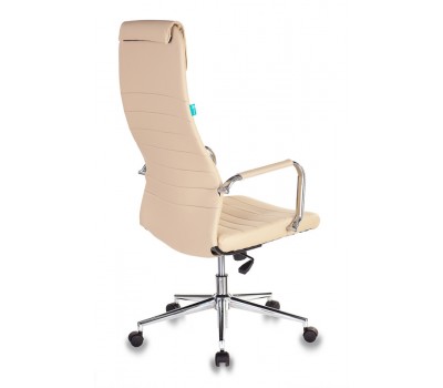 Кресло руководителя Бюрократ KB-9N/ECO бежевый эко.кожа с подголов. крестовина металл хром