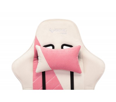 Кресло игровое Zombie VIKING X Fabric белый/розовый с подголов. крестовина пластик