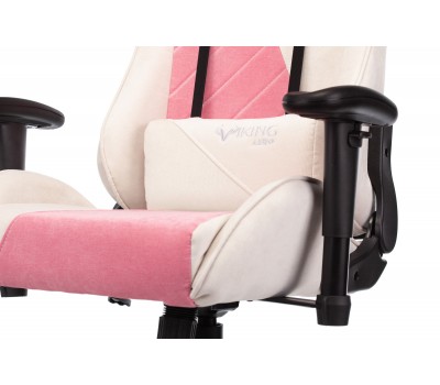 Кресло игровое Zombie VIKING X Fabric белый/розовый с подголов. крестовина пластик