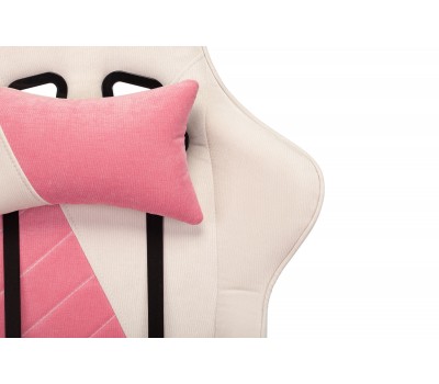 Кресло игровое Zombie VIKING X Fabric белый/розовый с подголов. крестовина пластик
