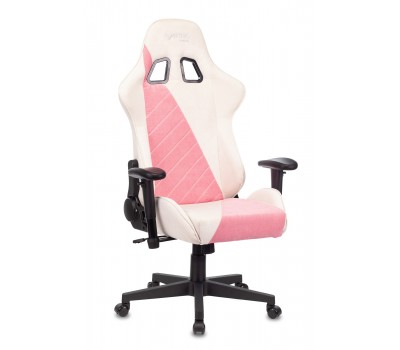 Кресло игровое Zombie VIKING X Fabric белый/розовый с подголов. крестовина пластик