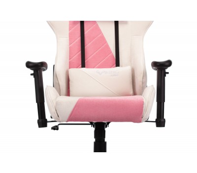Кресло игровое Zombie VIKING X Fabric белый/розовый с подголов. крестовина пластик