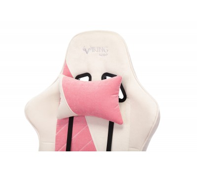Кресло игровое Zombie VIKING X Fabric белый/розовый с подголов. крестовина пластик