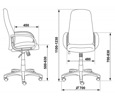 Кресло руководителя Бюрократ CH-808AXSN черный 3C11 крестовина пластик
