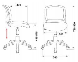 Кресло детское Бюрократ CH-296NX черный сиденье черный черепа сетка/ткань крестовина пластик-foto6