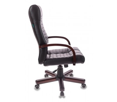 Кресло руководителя Бюрократ KB-10WALNUT черный эко.кожа крестовина металл/дерево