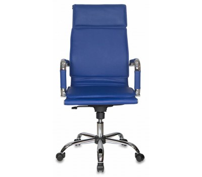 Кресло руководителя Бюрократ CH-993 синий эко.кожа крестовина металл хром