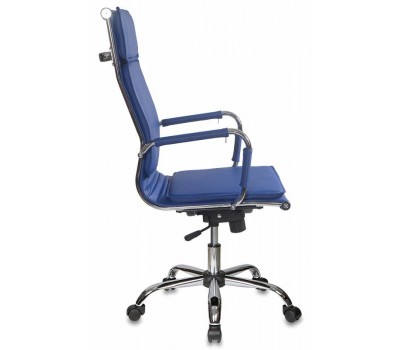 Кресло руководителя Бюрократ CH-993 синий эко.кожа крестовина металл хром