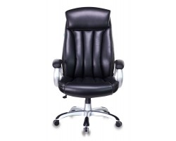 Кресло руководителя Бюрократ T-9922 черный Leather Venge Black эко.кожа крестовина пластик пластик серебро-foto2