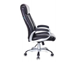 Кресло руководителя Бюрократ T-9922 черный Leather Venge Black эко.кожа крестовина пластик пластик серебро-foto3