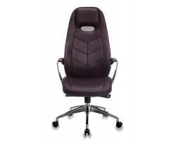 Кресло руководителя Бюрократ _Zen коричневый кожа крестовина алюминий-foto2