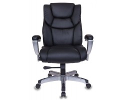 Кресло руководителя Бюрократ T-9999 черный рец.кожа/кожзам крестовина металл/пластик пластик серебро-foto2